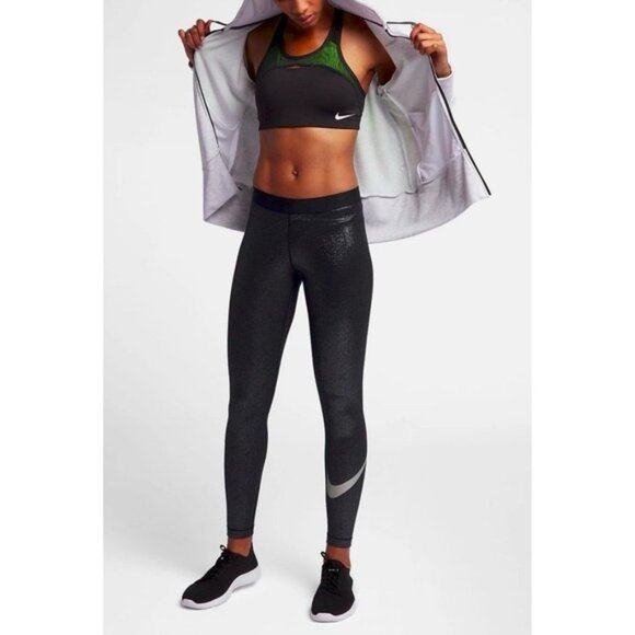 Nike Dri-Fit Leggings LOGO Pro Cool Sparkle Training Women's SMALL - Picture 1 of 13